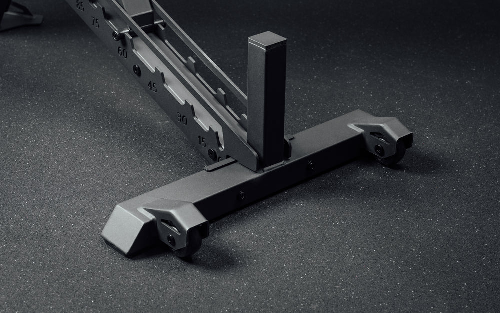 back of the bench showing wheels