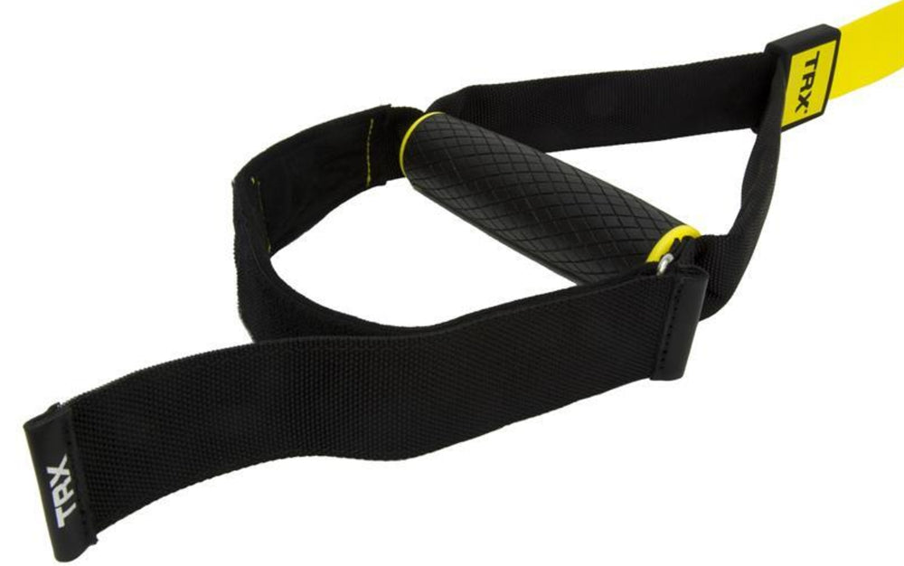 Close up: Highlighting the rubber handle and adjustable foot cradles on the TRX® CLUB4