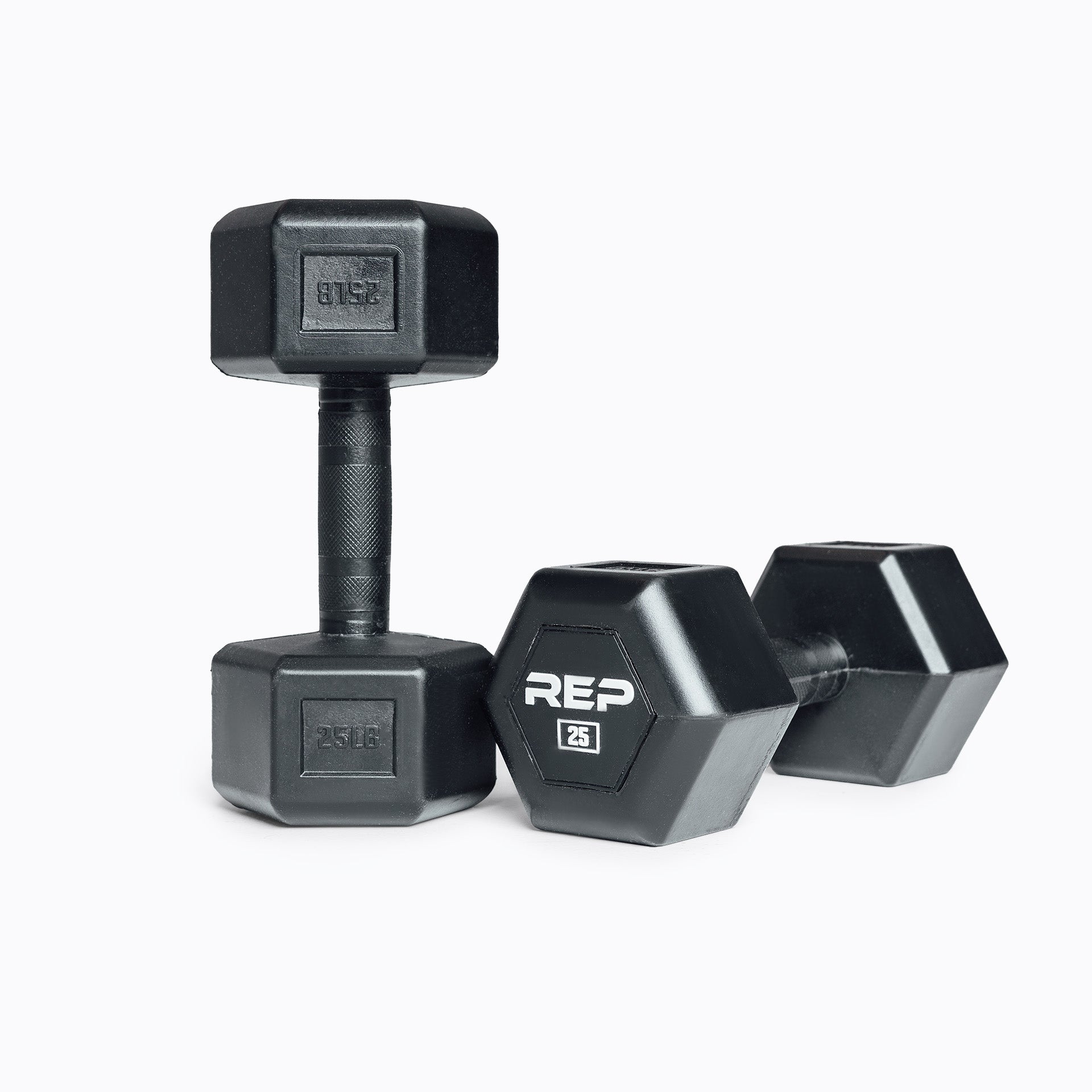 10LB & 25LB Rubber Hex Dumbbell Pairs sold 70LBS Total NEW