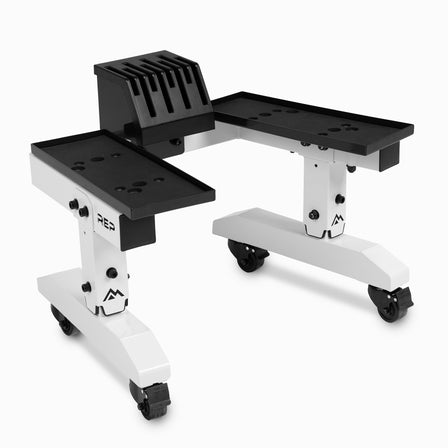 White REP® Adjustable Dumbbell Stand for REP® x PÉPIN™ FAST Series™ adjustable dumbbells