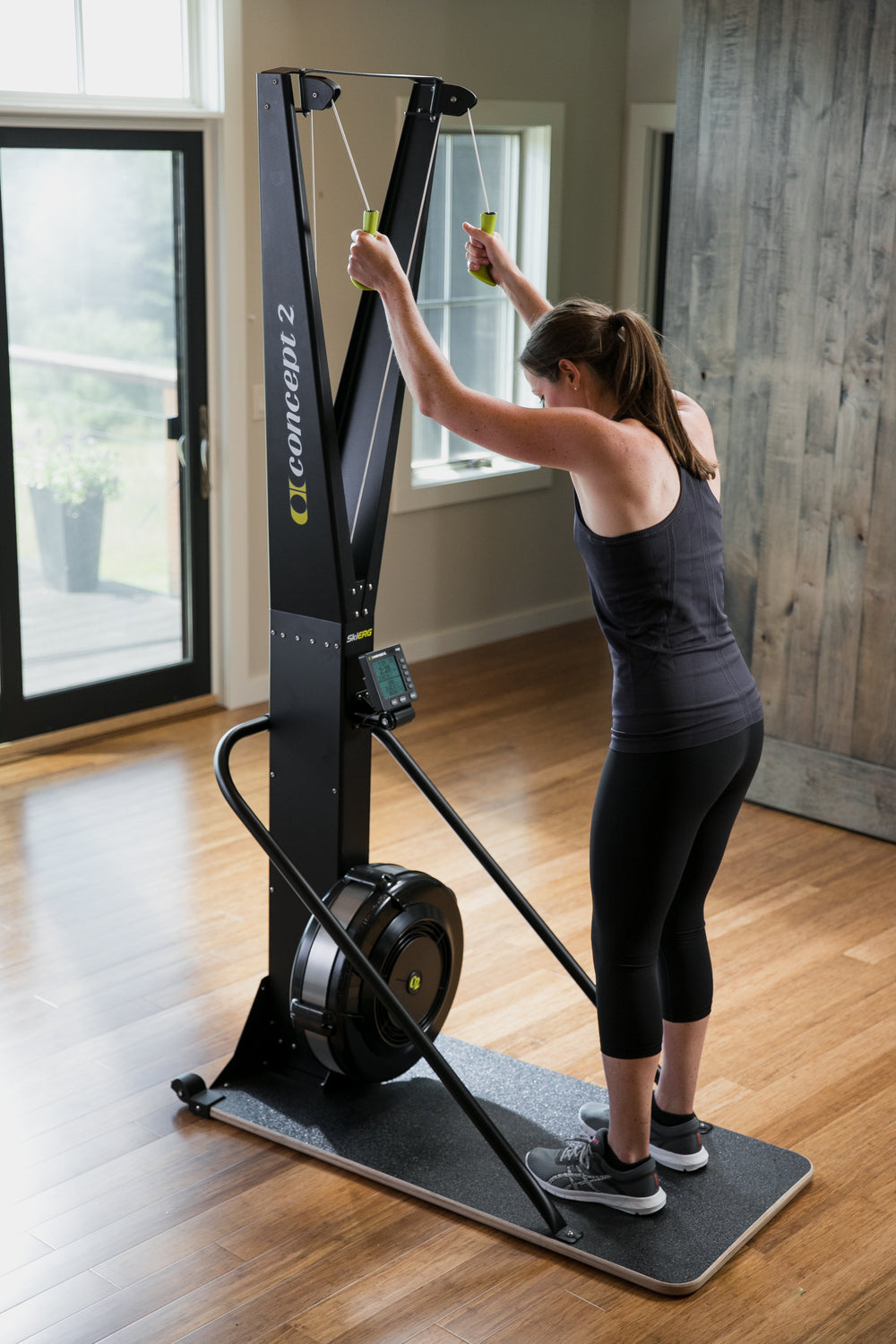 Concept2 Ski Erg with Floor Stand in Home Gym