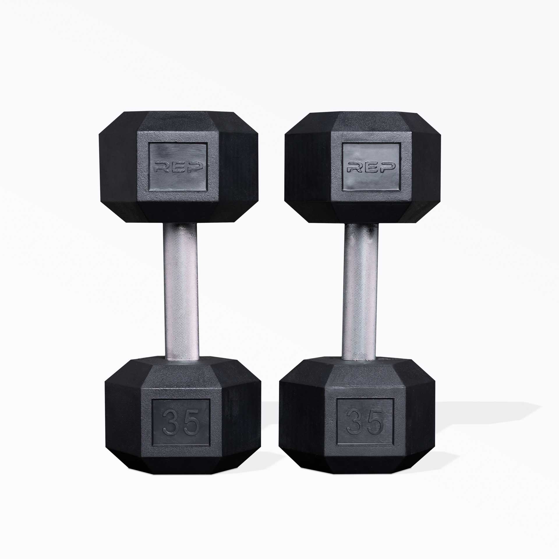 Inspire Fitness - Rubber Dumbbell Set with Vertical Rack - Rubber Hex  Weight Set - Dumbbell Weight Set for Home Gym or Professional Gym