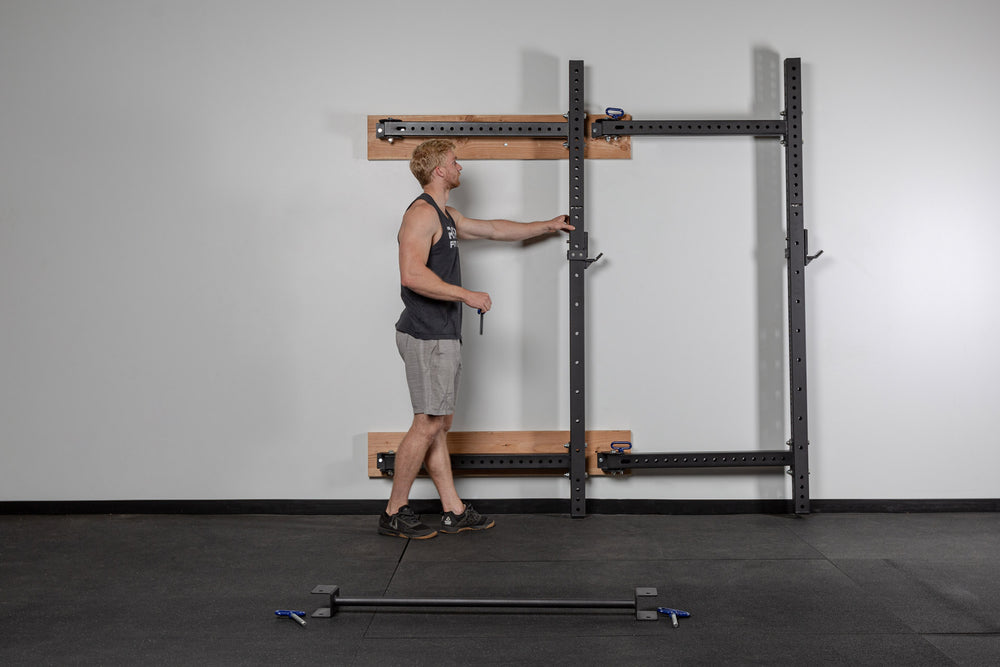 PR-4100 Folding Squat Rack Stored Flat