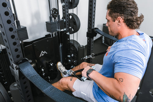 Man doing an upper body workout on the Ares 2.0