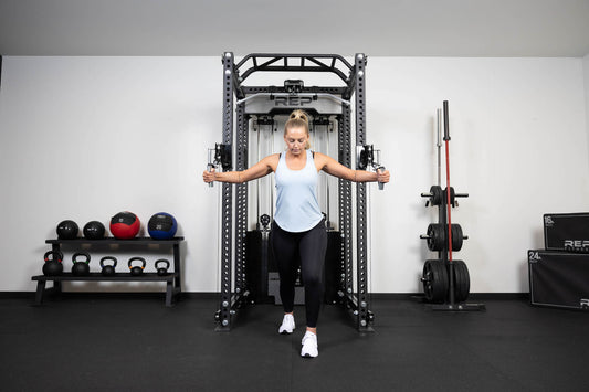 A woman working out on the Ares 2.0