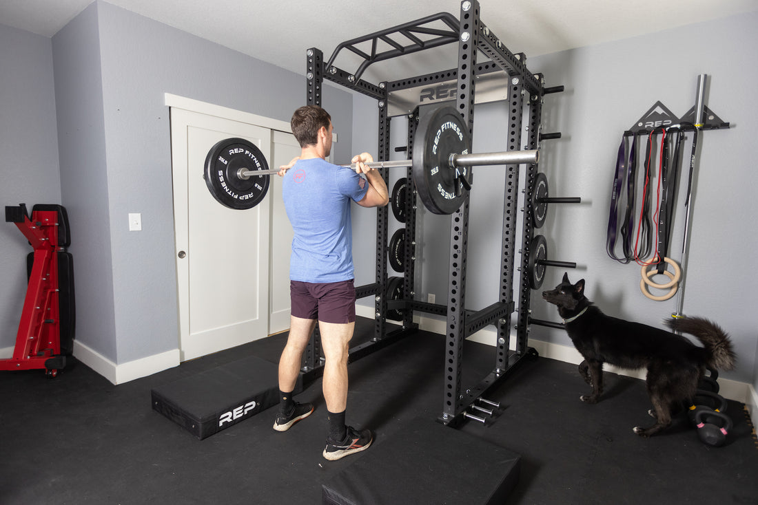 Man lifting in home gym