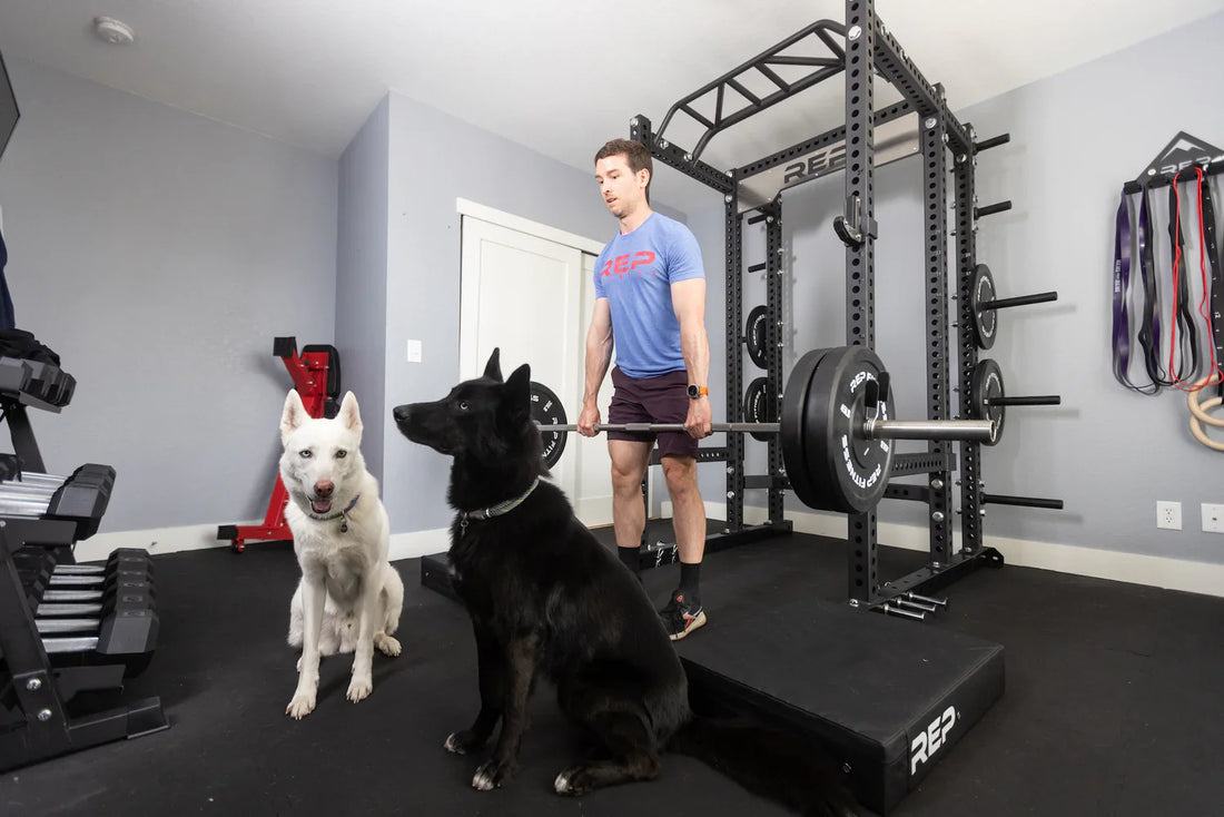 Man lifting in a spare bedroom