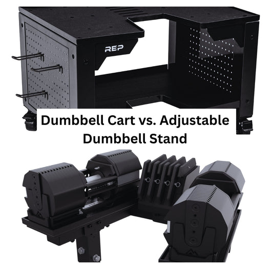 What is the Difference Between REP's Dumbbell Cart vs. Adjustable Dumbbell Storage Stand?