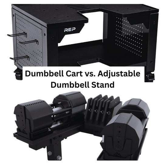 What is the Difference Between REP's Dumbbell Cart vs. Adjustable Dumbbell Storage Stand?