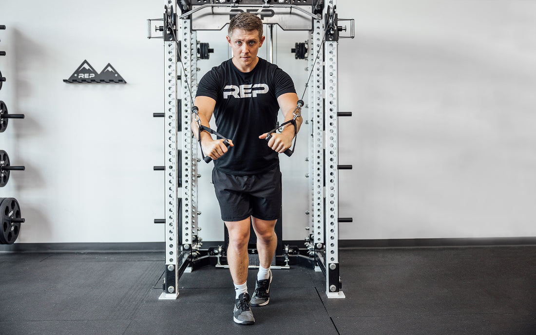 Lifter using D-handles on cable machine
