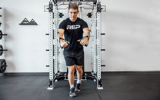 Lifter using D-handles on cable machine