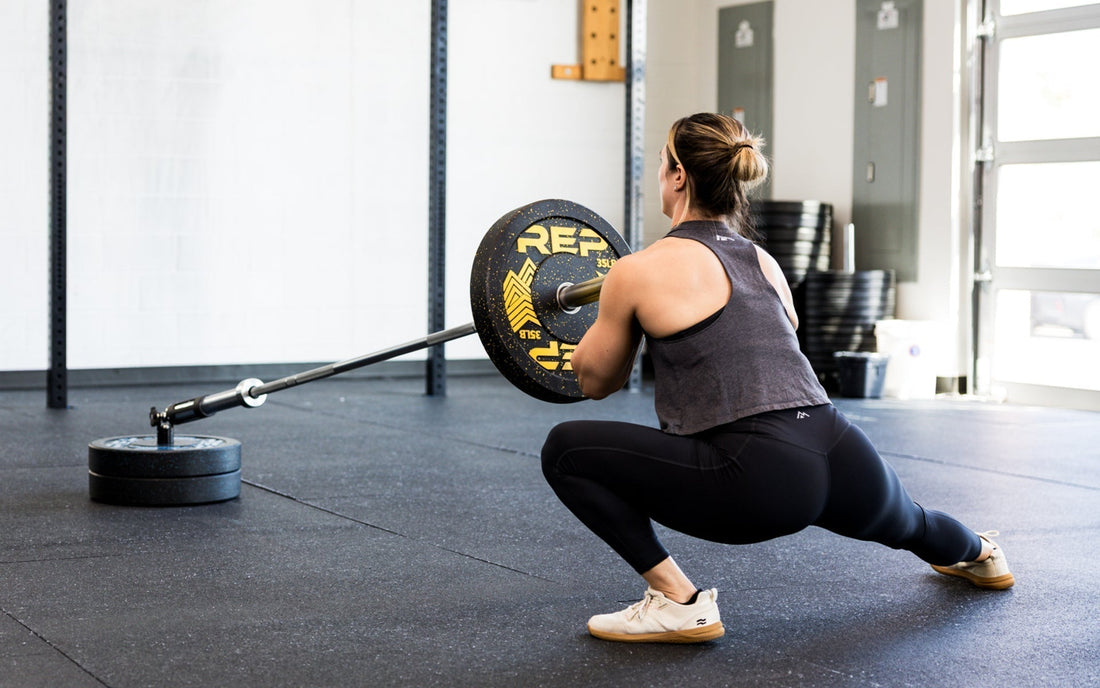 An athlete utilizes the Kleva® landmine attachment for their workout.
