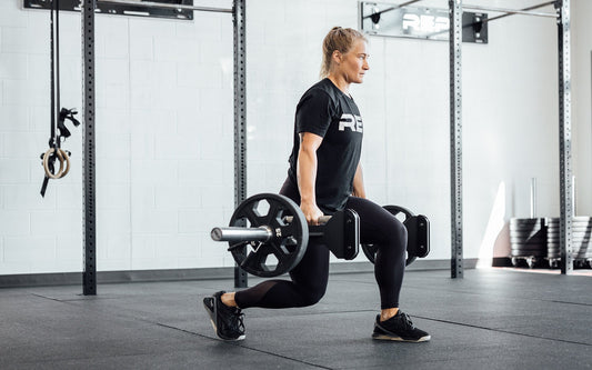 Athlete does lunges.