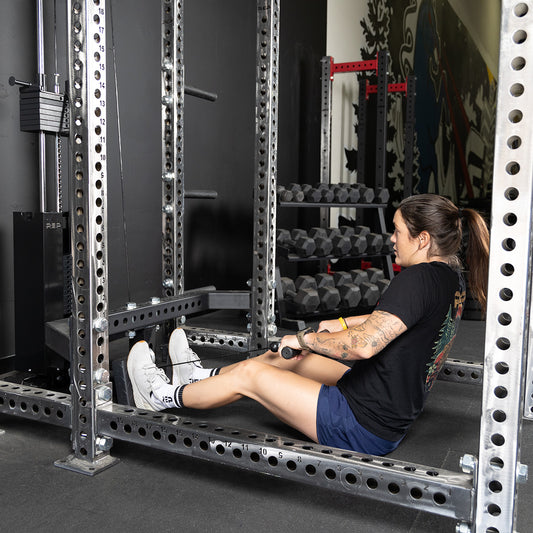 Woman doing a seated cable row