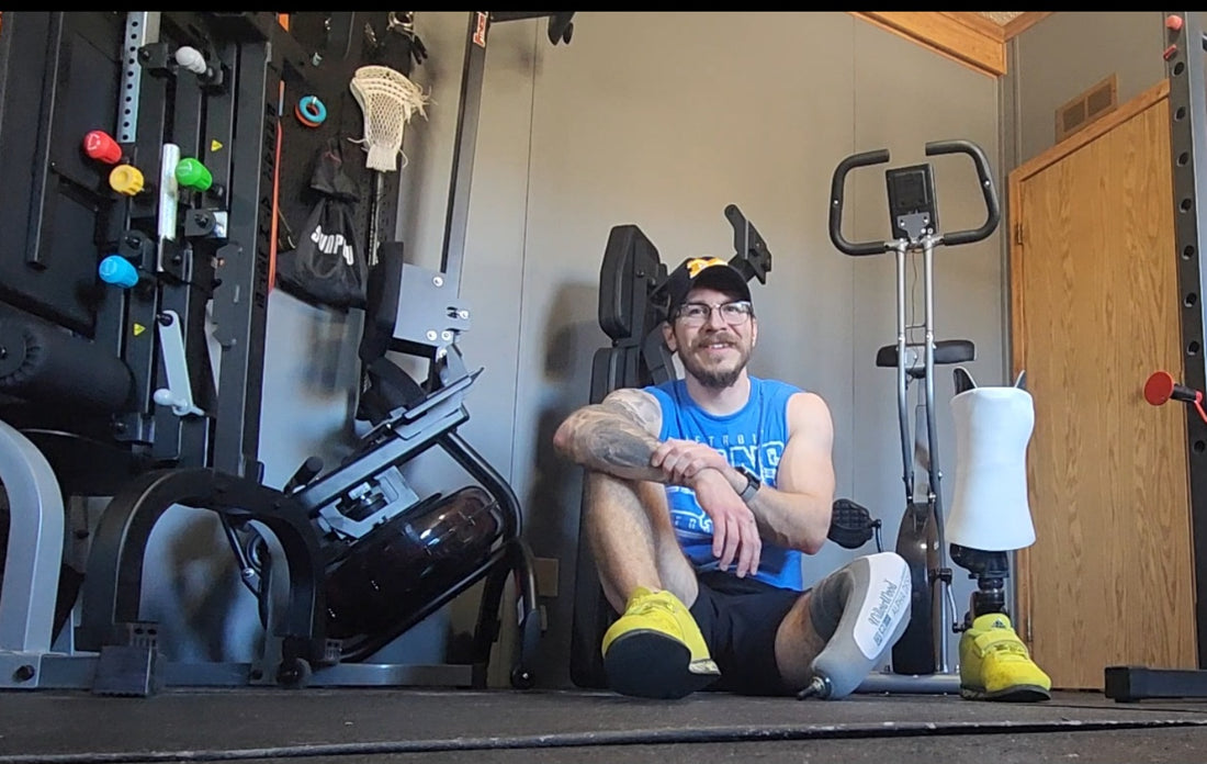 Nate Wiens in his home gym