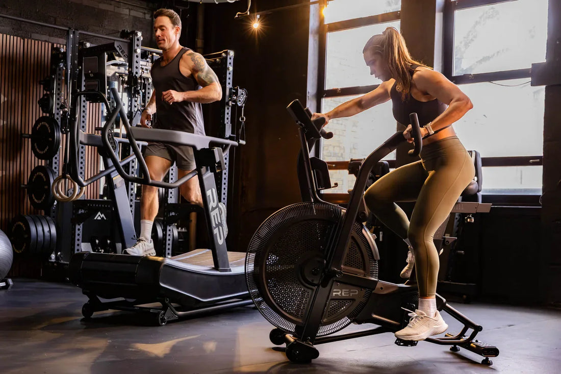 Athletes work on the Strive™ lineup of cardio equipment.