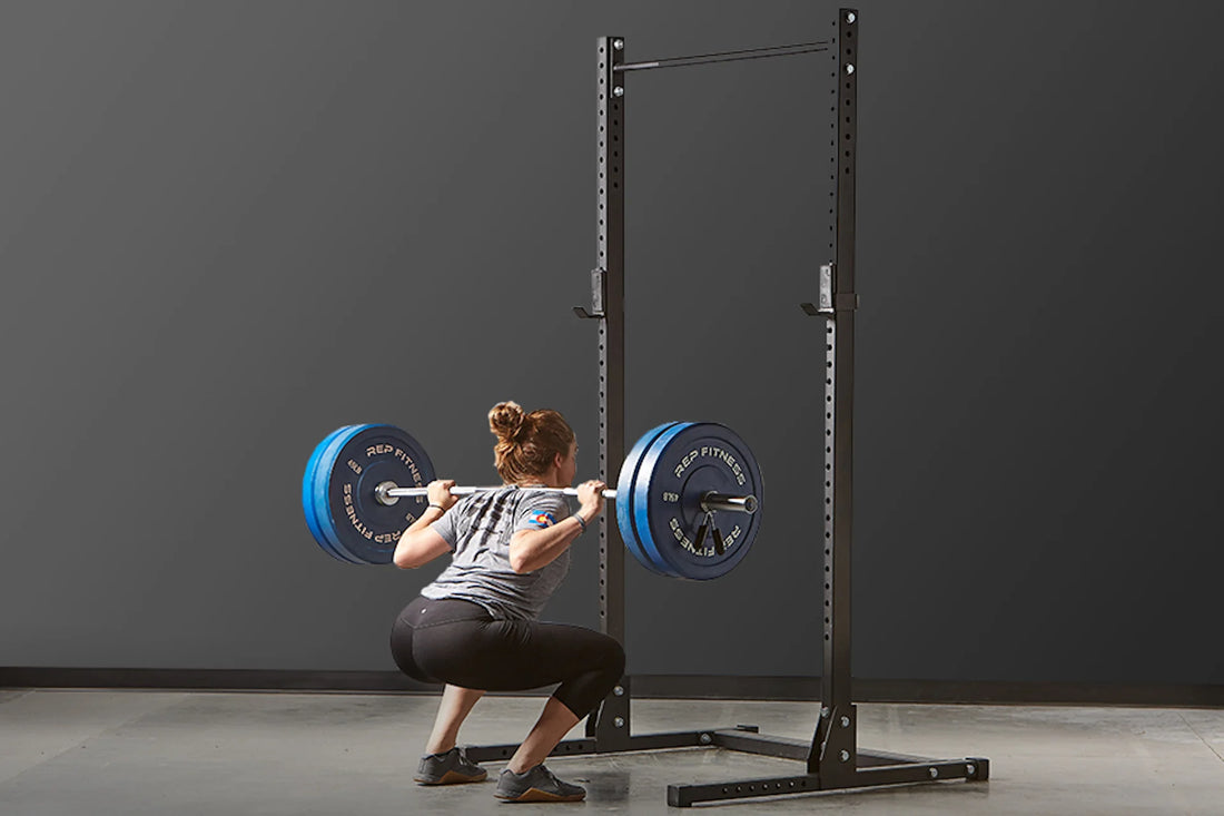 Different types of top squats with bar