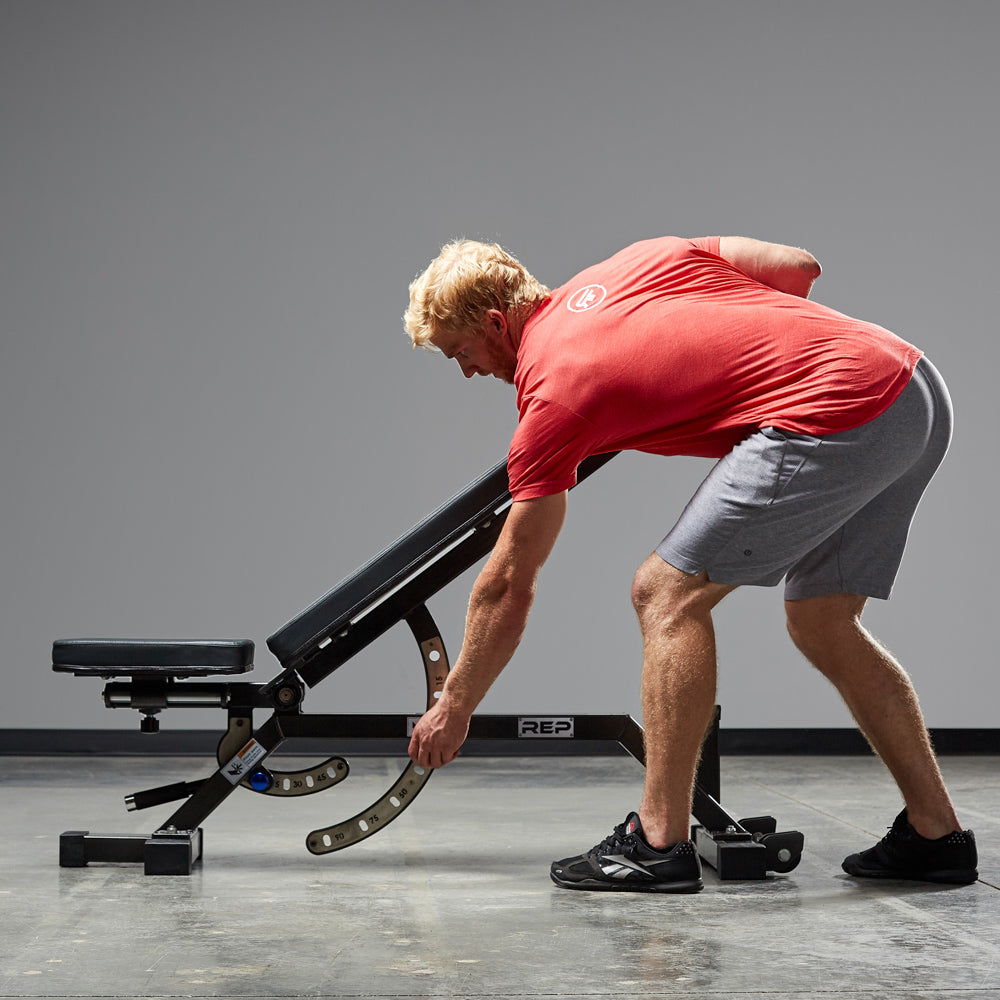 Lifter adjusting an adjustable bench