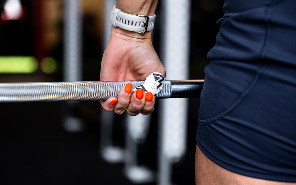 Hook Grip on a barbell with Thumb Tape