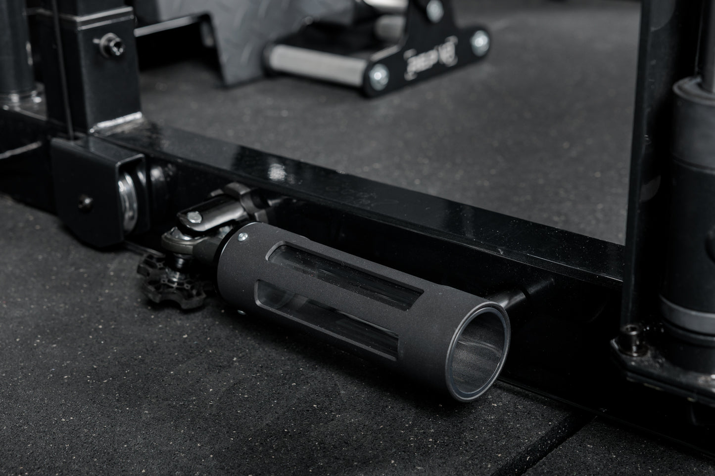 Close-up of the REP® x Kleva Built® Adroit Landmine on the Altitude™ Power Rack