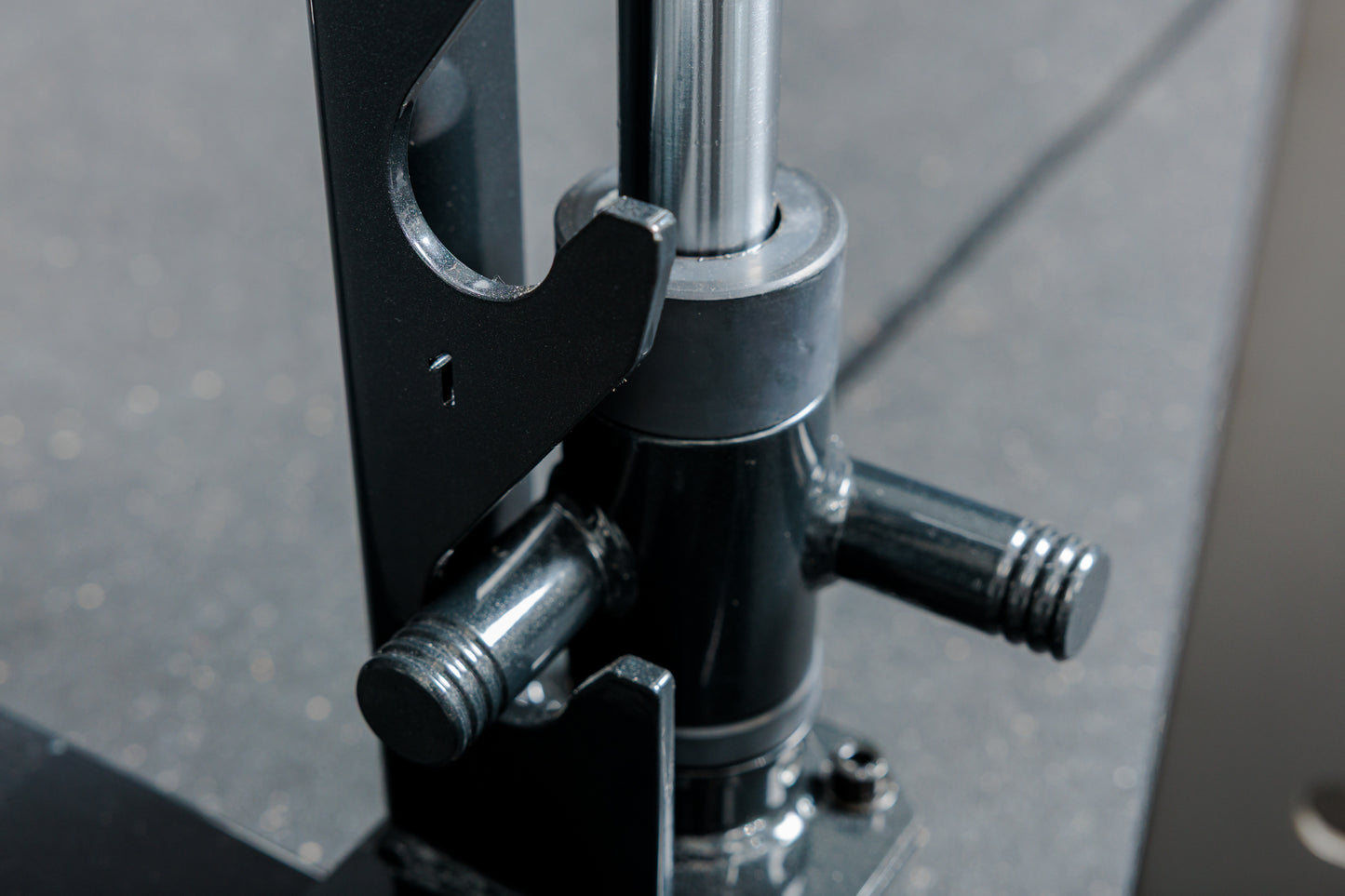 Close-up of the REP Fitness Altitude™ Power Rack Smith Machine Attachment safeties