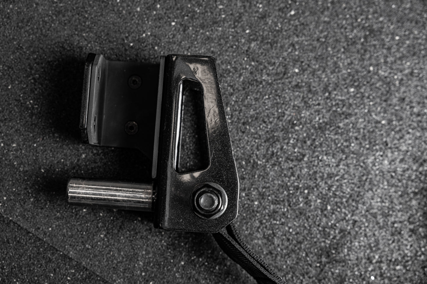Close-up of the REP Fitness Altitude™ Power Rack Strap Safeties rack attachment hardware