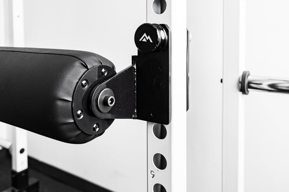 Close-up rendering of the REP Fitness Altitude™ Leg Roller hardware