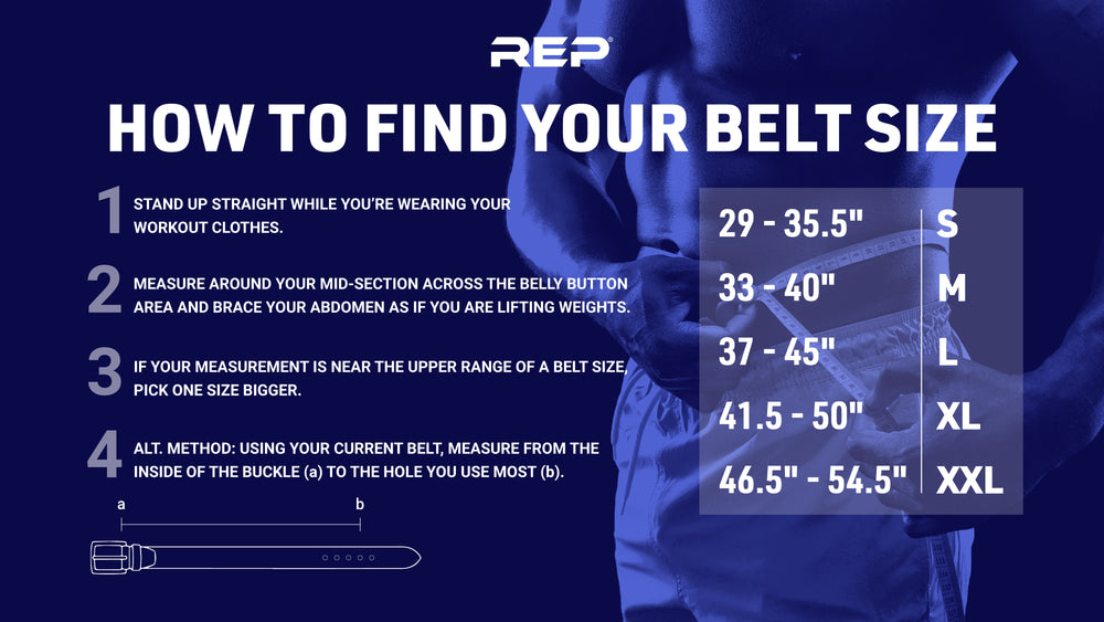 REP Leather Olympic Lifting Belt sizing chart