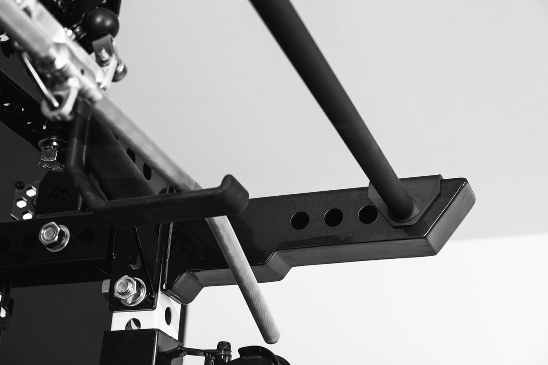Close-Up of Pull-Up Bar Extension Brackets With Ares 2.0 4-Post Pull-Up Bar