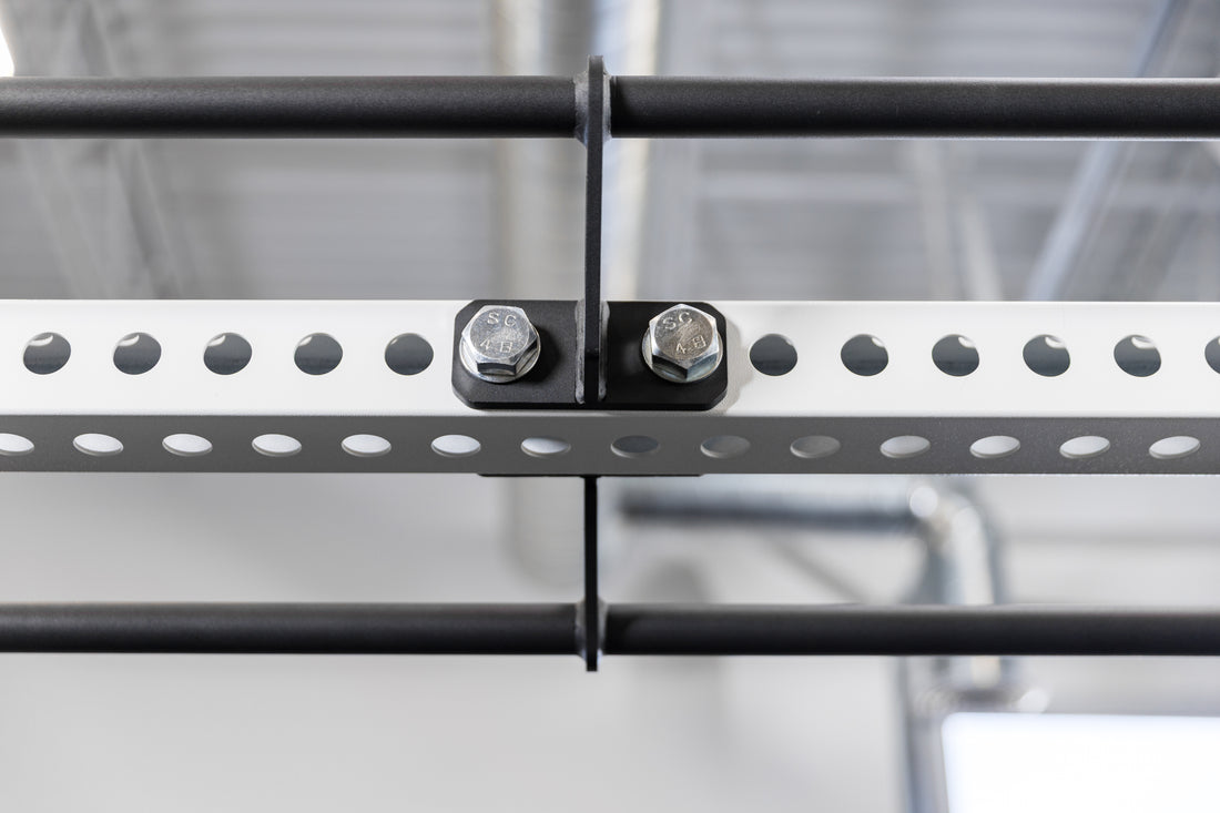 Close-up shot of the REP Fitness Double Pull-Up Bar's center bolts