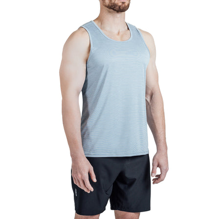 Athlete wearing Heather Dusty Sigmatech Tank Top