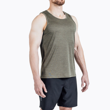 Athlete wearing Heather Olive Sigmatech Tank Top