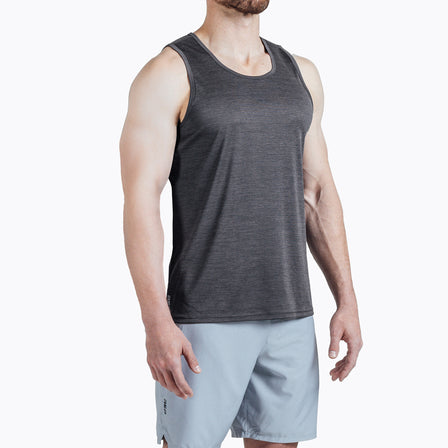 Athlete wearing Heather Black Sigmatech Tank Top