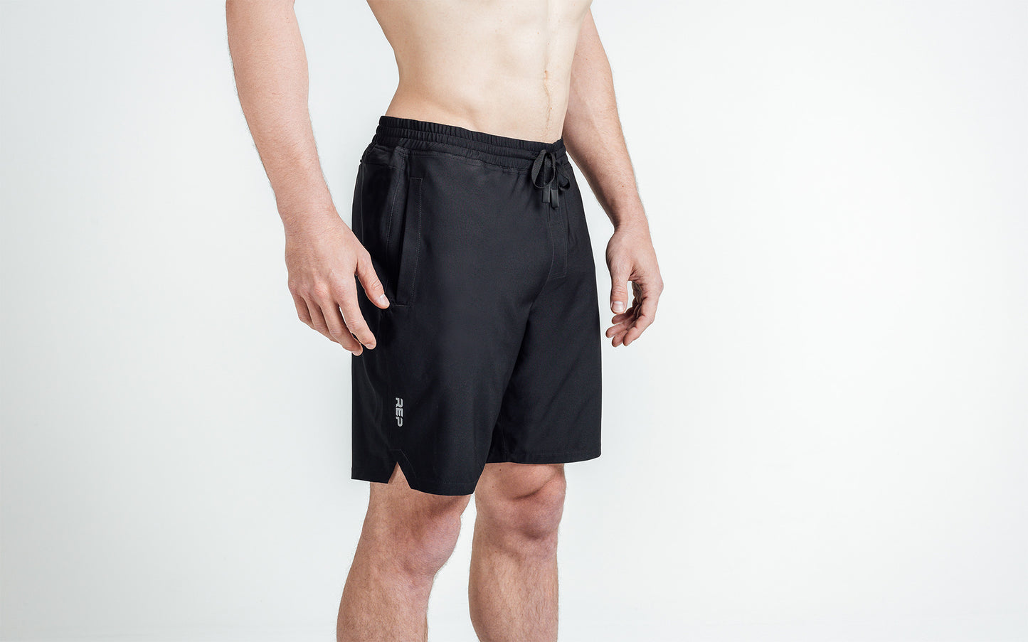 Athlete wearing Black Men's Motus Shorts