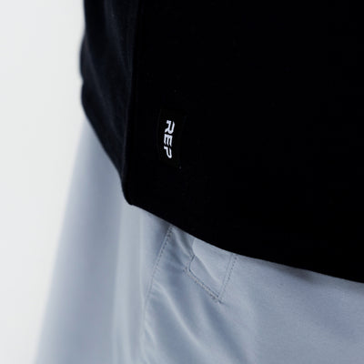 Men's Magnis Heavyweight T-Shirt in Black - close-up for rep branding 