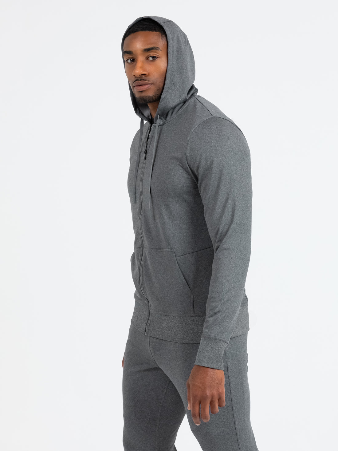 The REP Fitness Men's Attis Jacket in Heather Cool Gray front