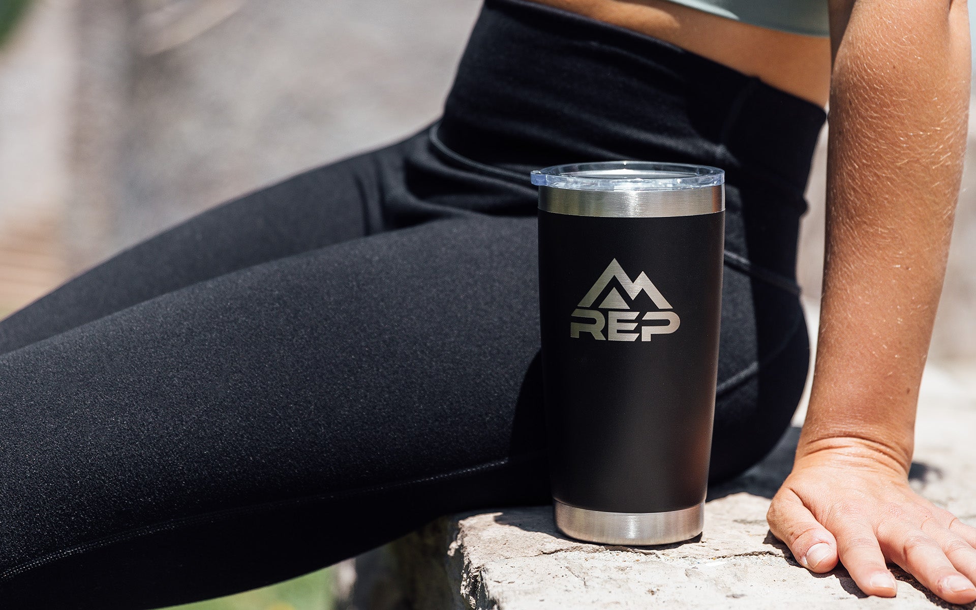 REP Tumbler - Stainless Steel with REP logo and mountain and polycarbonate lid