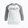 White/Gray Daily Driver 3/4 Sleeve Tri-Blend Crew