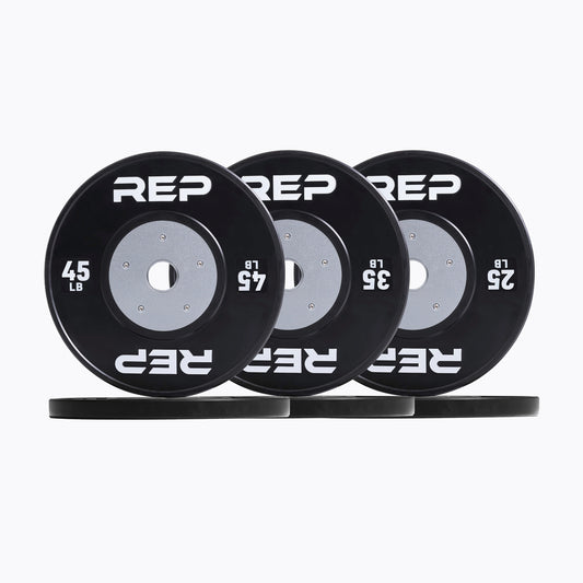 REP Fitness Black Competition Bumper Plate 210lb set