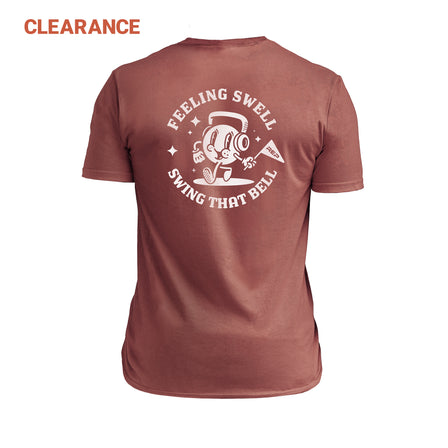 The REP Fitness Men's Feeling Swell Tri-blend Crew T-Shirt on Clearance in Heather Russet/White
