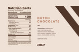 Dutch Chocolate Purist Whey Protein Powder Sample Nutrition Label