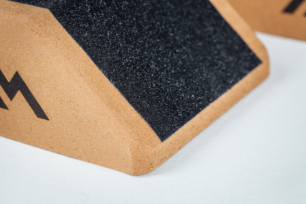 Close up showing grippy texture of the Cork Squat Wedge