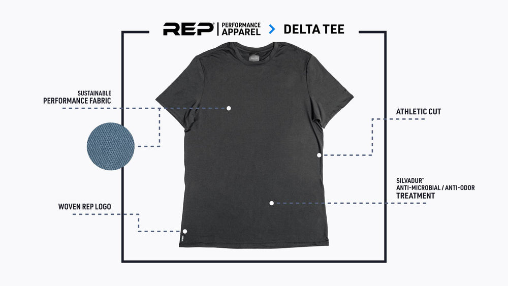 Mens' Delta Tee features graphic.