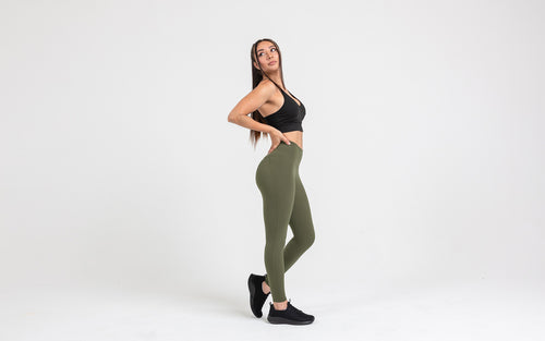 Women's Olive Eos Tights Sideview