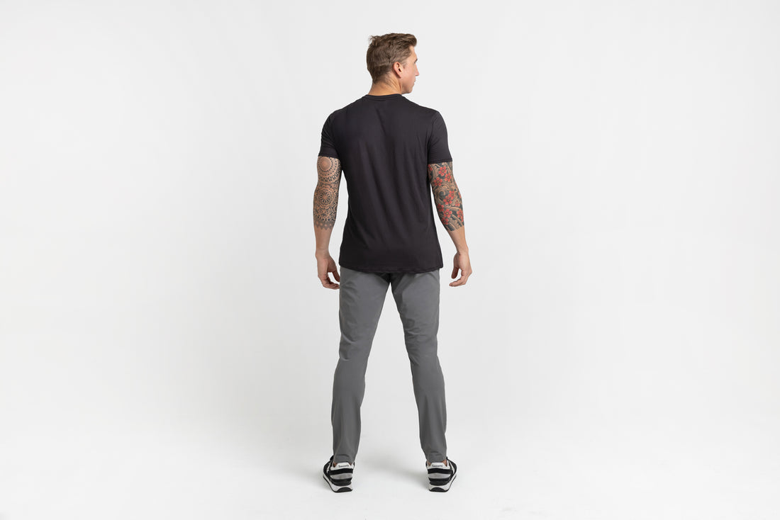 The REP Fitness Men's Felix Pants 2.0 in Cool Gray back