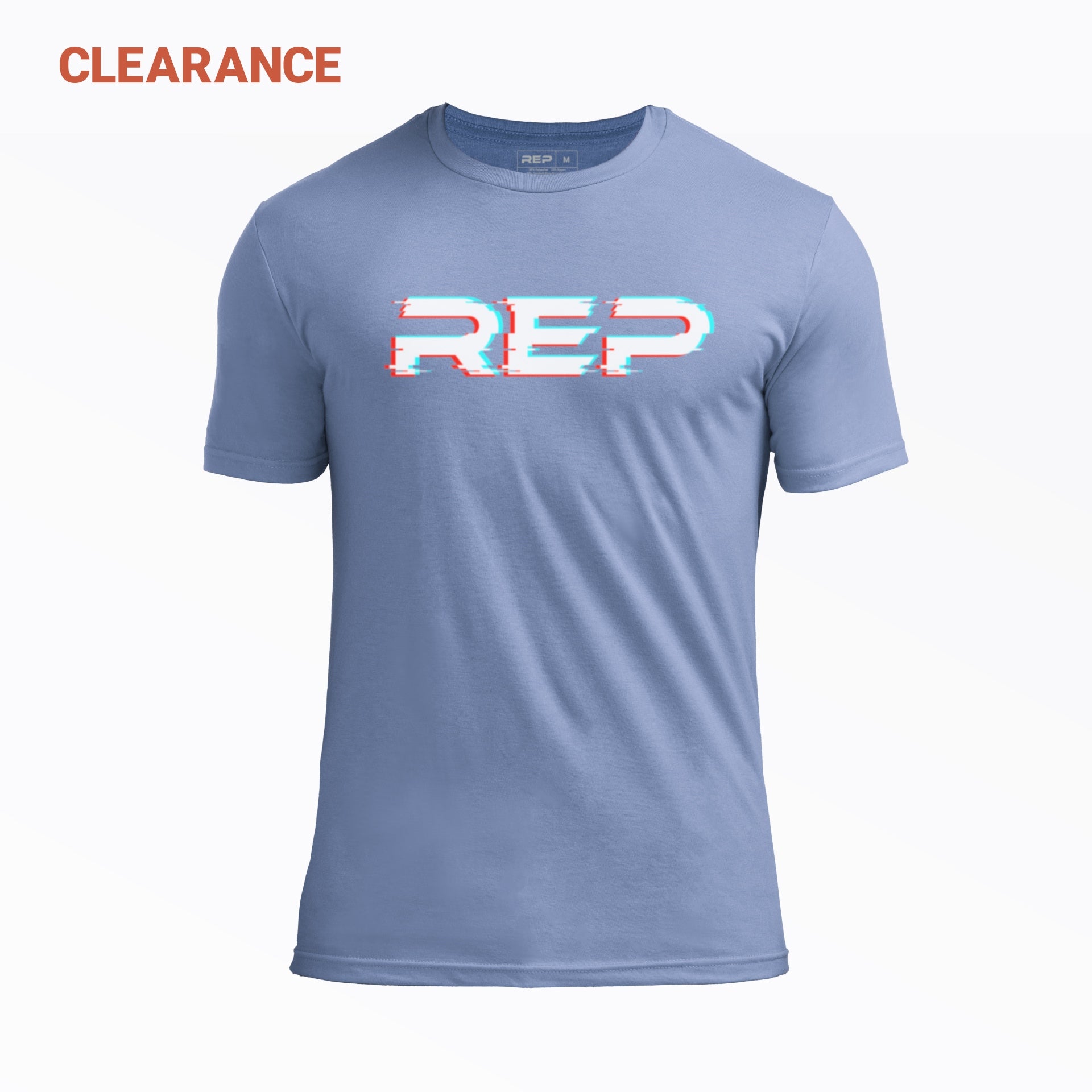 REP's Glitch Tri-Blend Crew T-Shirt in Blue with a White graphic
