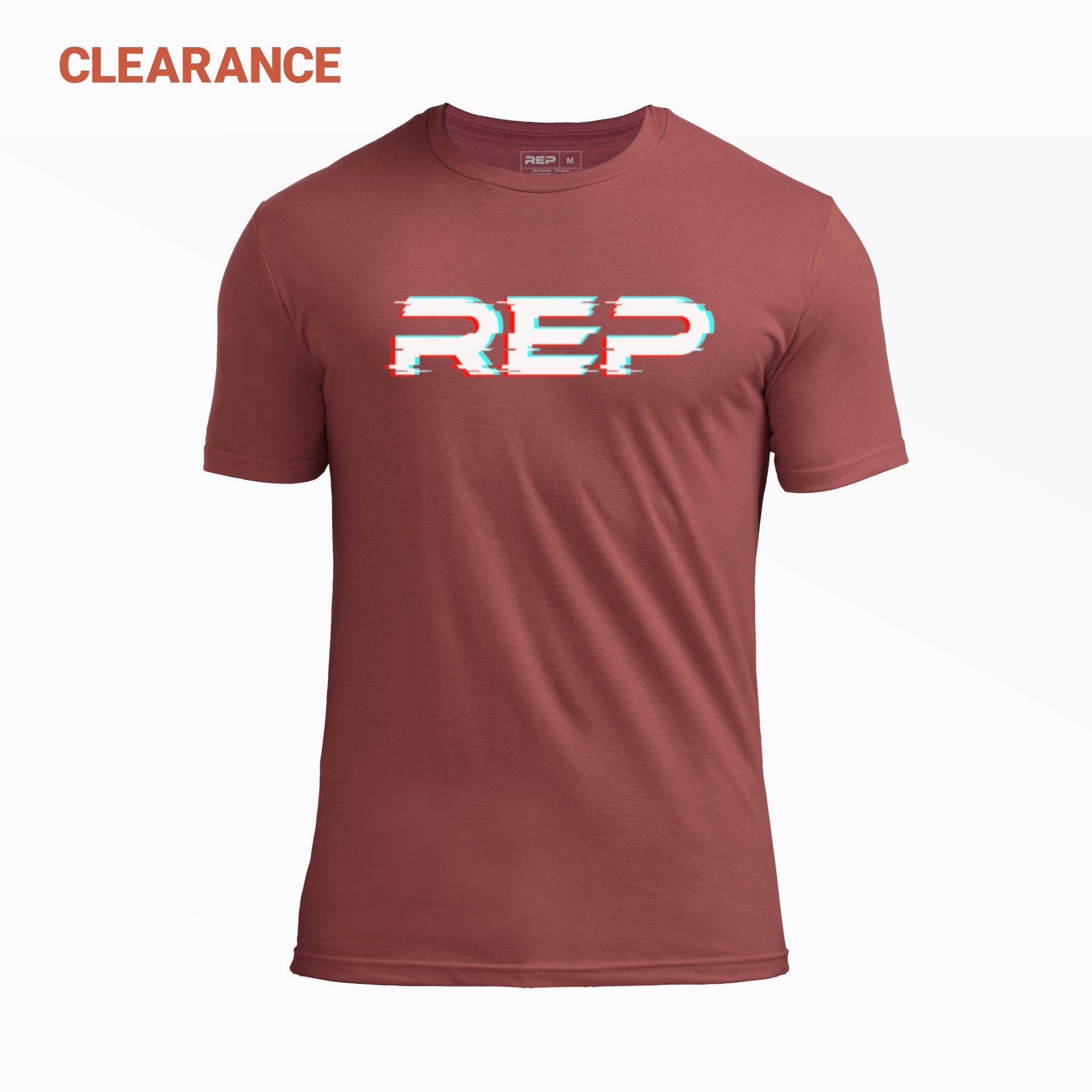 REP's Glitch Tri-Blend Crew T-Shirt in Maroon with a White graphic