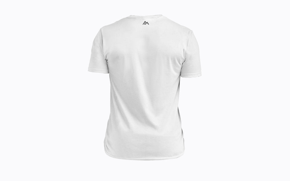 Back: REP's Glitch Tri-Blend Crew T-Shirt in White with a White graphic