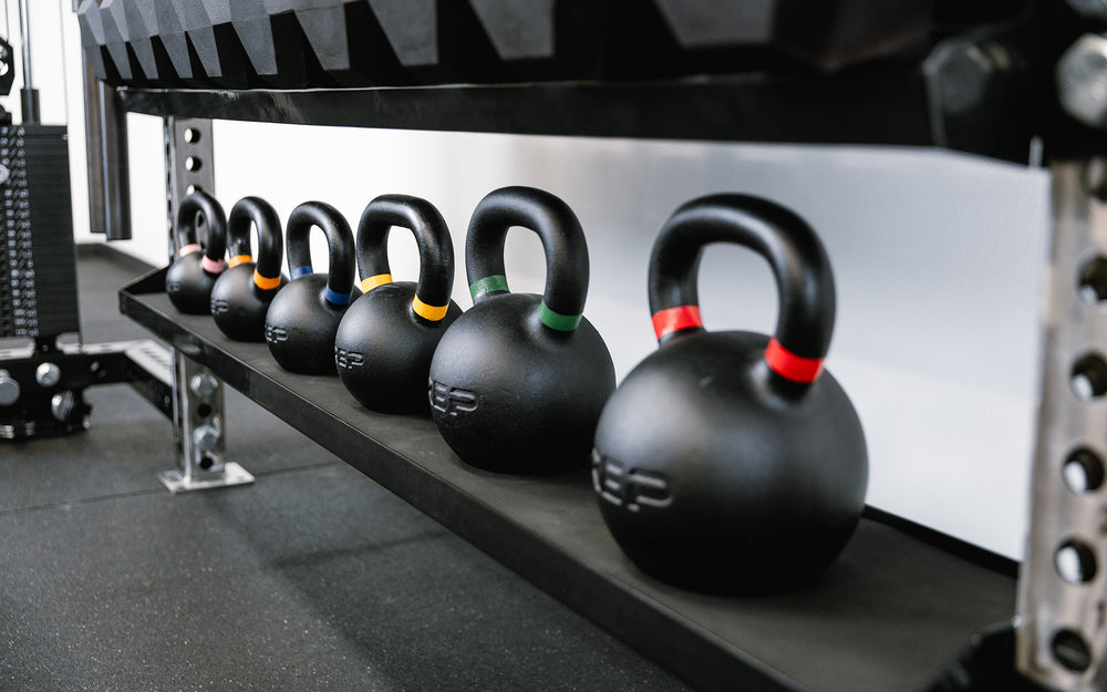 Functional Trainer With Storage - Close Up of Kettlebells being stored