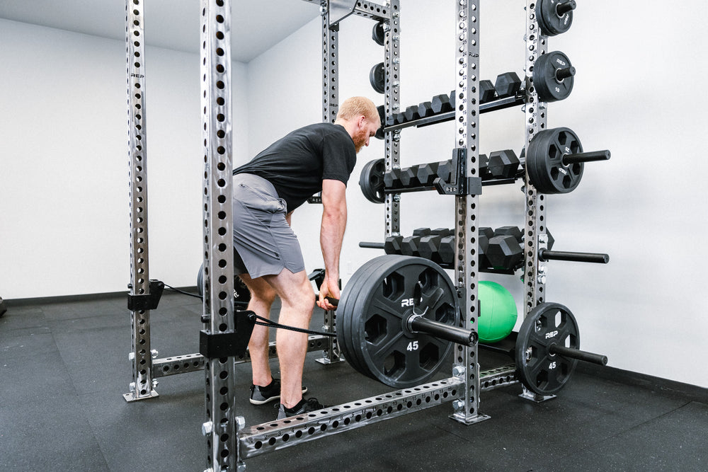 In-Rack Storage Showing dumbbells being stored